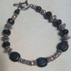 Black Stone Beaded Bracelet
